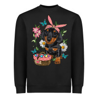 Black easter dachshund Heavyweight Sweatshirt - RanaPortraitStore