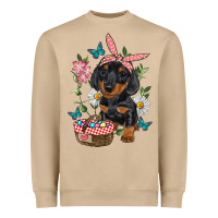 Mushroom easter dachshund Heavyweight Sweatshirt - RanaPortraitStore