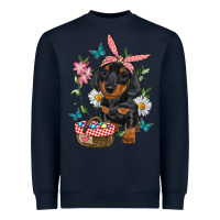 Navy easter dachshund Heavyweight Sweatshirt - RanaPortraitStore