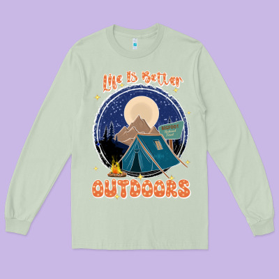Life Is Better Outdoors Long Sleeve Tee Designed By Jahusdesignshop