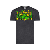Vintage Black one lucky mom Vintage Tee - Zillion Design Studio
