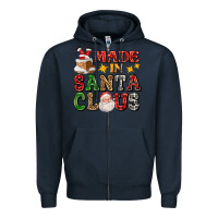 Navy made in santa claus ado Zipper Hoodie - AdoDesignShop