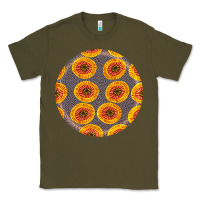 Army Green african fabric pattern round earrings 4 Classic Tee - BundleAndBundleShop