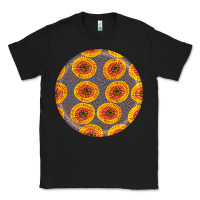 Black african fabric pattern round earrings 4 Classic Tee - BundleAndBundleShop