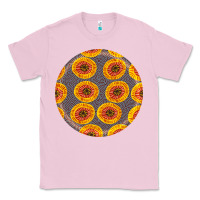 Bubblegum Pink african fabric pattern round earrings 4 Classic Tee - BundleAndBundleShop