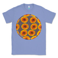Colony Blue african fabric pattern round earrings 4 Classic Tee - BundleAndBundleShop