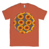 Copper african fabric pattern round earrings 4 Classic Tee - BundleAndBundleShop