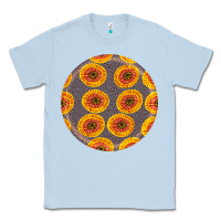 Dusty Blue african fabric pattern round earrings 4 Classic Tee - BundleAndBundleShop