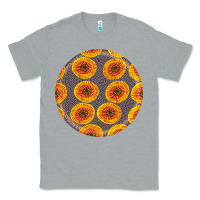 Heather Grey african fabric pattern round earrings 4 Classic Tee - BundleAndBundleShop