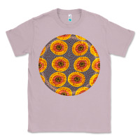 Lilac african fabric pattern round earrings 4 Classic Tee - BundleAndBundleShop