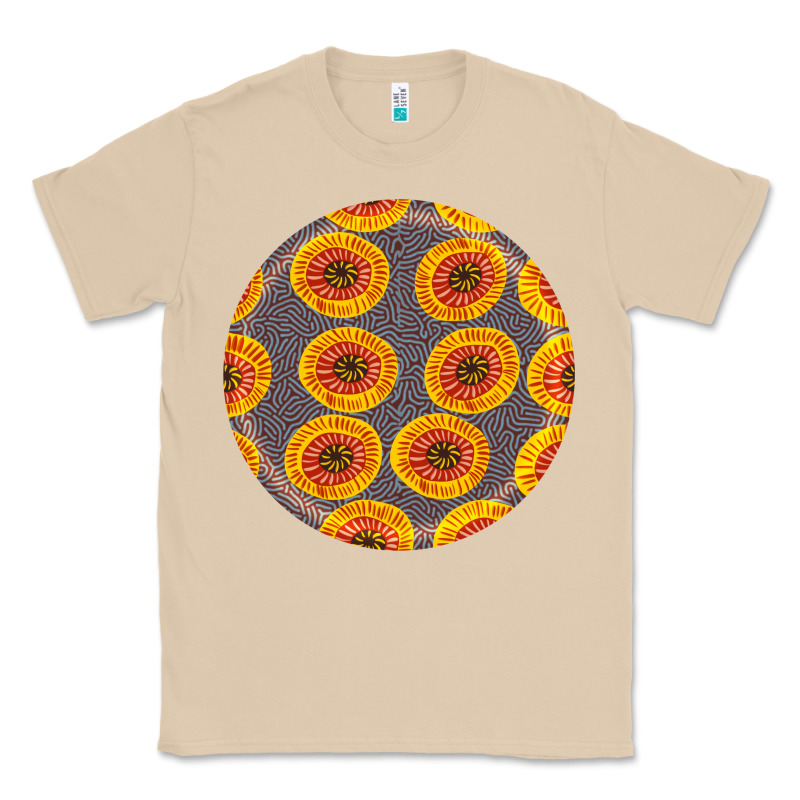 African Fabric Pattern Round Earrings 4 Classic Tee by BundleAndBundleShop | Teevron
