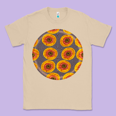 African Fabric Pattern Round Earrings 4 Classic Tee Designed By Bundleandbundleshop
