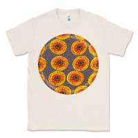 Natural african fabric pattern round earrings 4 Classic Tee - BundleAndBundleShop
