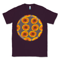 Plum african fabric pattern round earrings 4 Classic Tee - BundleAndBundleShop