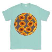 Seafoam african fabric pattern round earrings 4 Classic Tee - BundleAndBundleShop