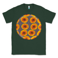 Sports Green african fabric pattern round earrings 4 Classic Tee - BundleAndBundleShop