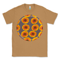 Toasted Coconut african fabric pattern round earrings 4 Classic Tee - BundleAndBundleShop