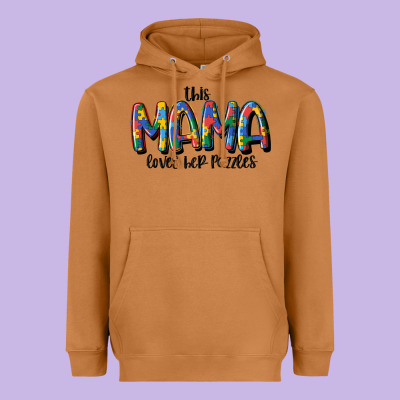This Mama Loves Her Puzzle Heavyweight Hoodie Designed By Maliassmallbusiness
