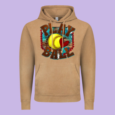 Play Ball Softball Vintage Hoodie Designed By Texasbilliewilder