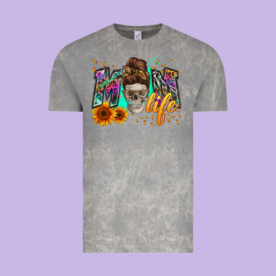 Mom Life With Skull Vintage Tee Designed By Zillion Design Studio