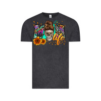 Vintage Black mom life with skull Vintage Tee - Zillion Design Studio