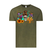 Vintage Olive mom life with skull Vintage Tee - Zillion Design Studio