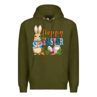 Army Green easter bunny egg and carrots Premium Hoodie - AdoDesignShop