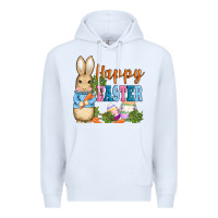 White easter bunny egg and carrots Premium Hoodie - AdoDesignShop