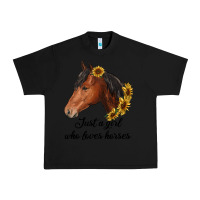 Black just a girl who loves horses Urban Heavy Tee - RanaPortraitStore