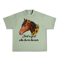 Oil Green just a girl who loves horses Urban Heavy Tee - RanaPortraitStore