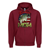 Burgundy reel cool mom fishing Zipper Hoodie - Jasminsmagicworld
