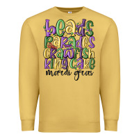 Antique Gold beads parades crawfish king cake mardi gras Premium Sweatshirt - MaliasSmallBusiness