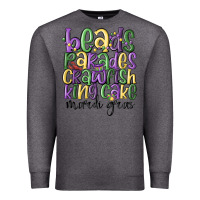 Charcoal Heather beads parades crawfish king cake mardi gras Premium Sweatshirt - MaliasSmallBusiness