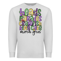 Dove Grey beads parades crawfish king cake mardi gras Premium Sweatshirt - MaliasSmallBusiness
