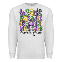 Oatmeal Heather beads parades crawfish king cake mardi gras Premium Sweatshirt - MaliasSmallBusiness