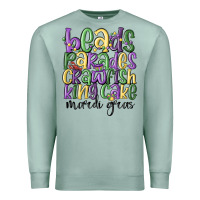 Seafoam beads parades crawfish king cake mardi gras Premium Sweatshirt - MaliasSmallBusiness