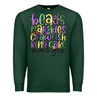 Sports Green beads parades crawfish king cake mardi gras Premium Sweatshirt - MaliasSmallBusiness