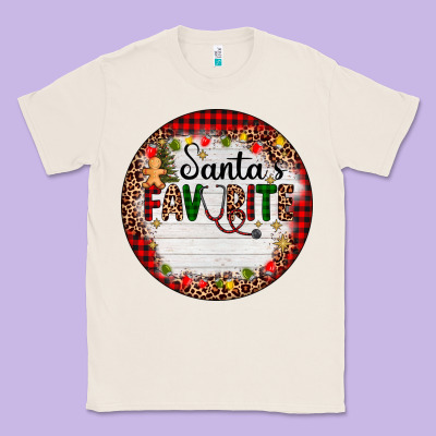 Custom Name Santas Favorite Nurse Classic Tee Designed By Adodesignshop