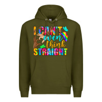 Army Green LGBTQ I Can't Even Think Straight Premium Hoodie - BundleAndBundleShop