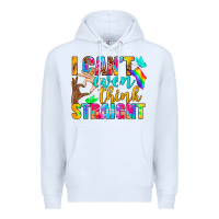 White LGBTQ I Can't Even Think Straight Premium Hoodie - BundleAndBundleShop