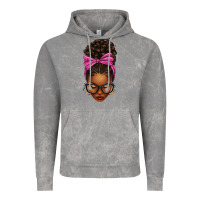 Cloud Rock afro messy bun pink leopard bow Vintage Hoodie - texasbilliewilder