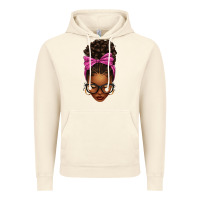 Vintage Artic afro messy bun pink leopard bow Vintage Hoodie - texasbilliewilder