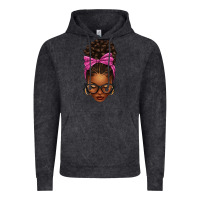 Vintage Black afro messy bun pink leopard bow Vintage Hoodie - texasbilliewilder