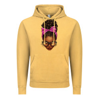Vintage Mustard afro messy bun pink leopard bow Vintage Hoodie - texasbilliewilder