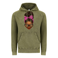 Vintage Olive afro messy bun pink leopard bow Vintage Hoodie - texasbilliewilder