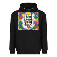 Black ı love someone with autism Heavyweight Hoodie - MaliasSmallBusiness