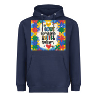 Navy ı love someone with autism Heavyweight Hoodie - MaliasSmallBusiness