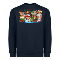 Navy christmas cookie coffee cups Heavyweight Sweatshirt - Zillion Design Studio