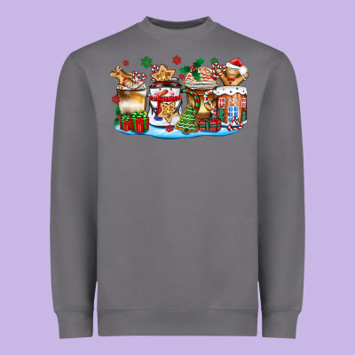 Christmas Cookie Coffee Cups Heavyweight Sweatshirt Designed By Zillion Design Studio