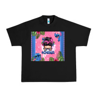 Black ohana stitch messy bun Urban Heavy Tee - Zillion Design Studio